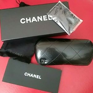 Authentic Chanel Sunglass Case & Accessories